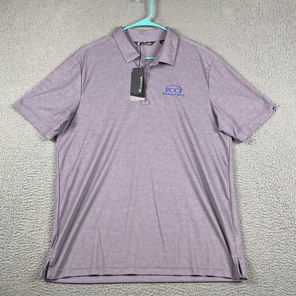 Travis Mathew Golf Polo Shirt Men's Large Purple Pima Cotton Polyester New - Picture 1 of 12